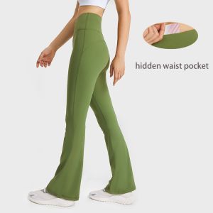 Buy cheap Flared Leg Pocket Yoga Pants Women High Wasit Leggings With Hidden Pocket from wholesalers