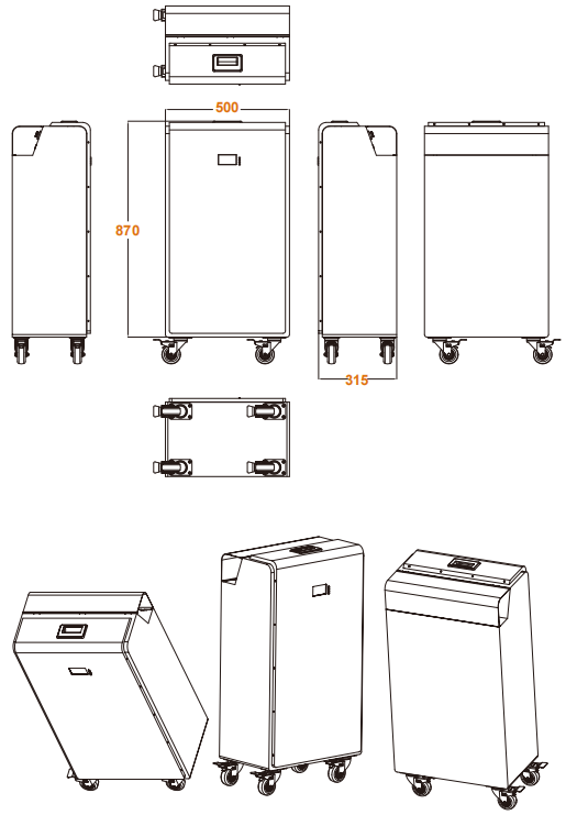 Movable Lithium Battery Pack Home Energy Storage Battery System Customized Solutions Wall Mounted 15kwh 310ah Lifepo4 Grade A Solar