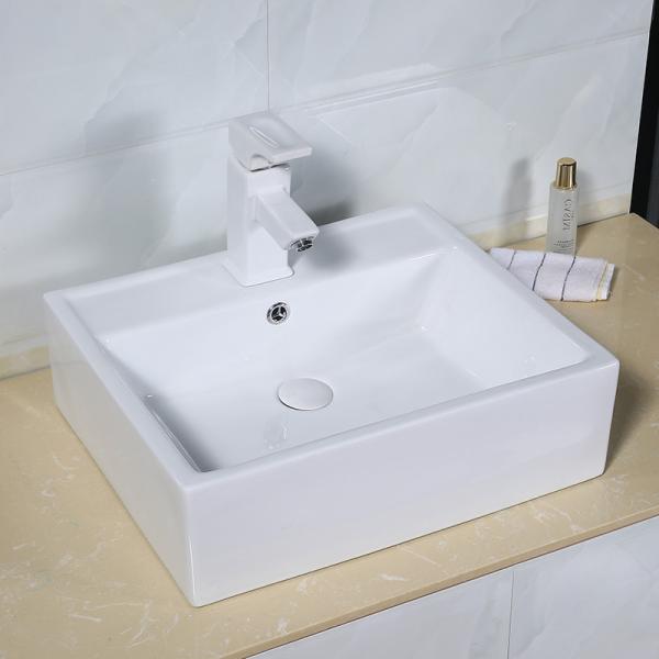 Quality Porcelain Above Countertop Mounted Bathroom Sink 400mm Wide Handcraft for sale