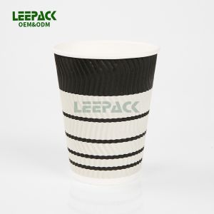 Buy cheap 12oz disposable ripple wall paper cup for hot drink,pe COATED COFFEE PAPER CUP WITH LIDS from wholesalers