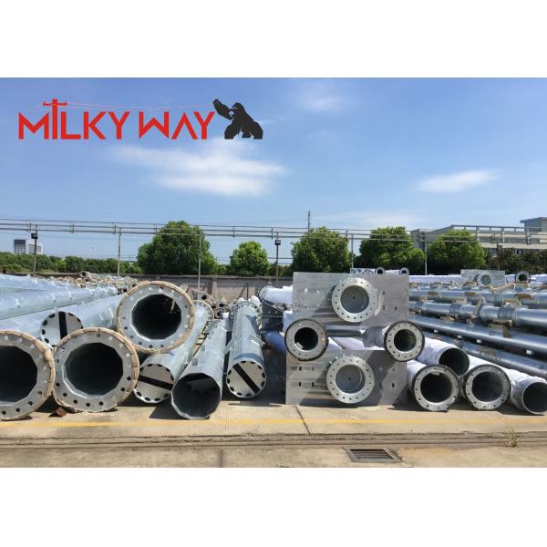 Quality 24m 32m Height Conical Electrical Power Pole Base Plate Type for sale