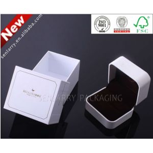 Buy cheap High end white custom box for jewelry wholesale with velvet insert ex factory price!!! from wholesalers
