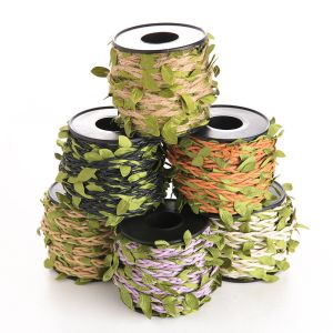 Buy cheap 6mm Decorative Burlap Ribbon With Leaf 10m Twine Rope For Crafts from wholesalers