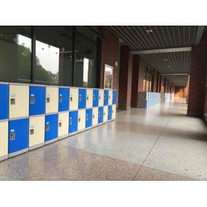 China Stylish Appearance Blue Plastic School Lockers Anti - Corrosion With Clover Lock on sale