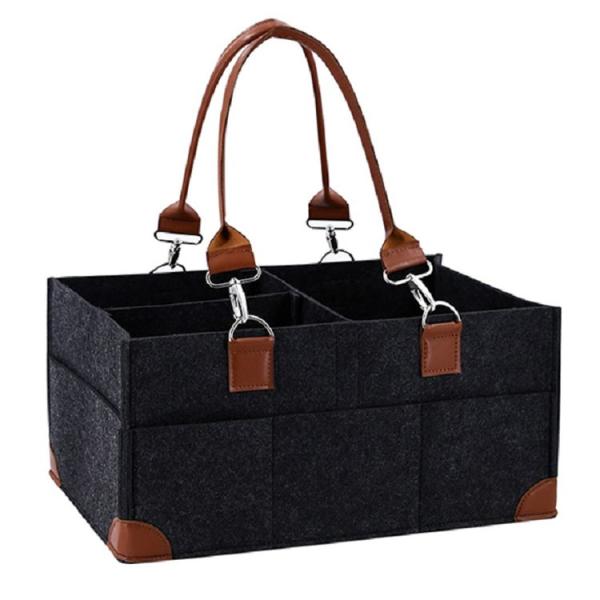 Buy cheap 450G Washable Felt Diaper Caddy Organizer With PU Handle from wholesalers