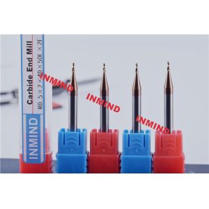 Buy cheap 0.6mm SiN Coating HRC55 2 Flute Micro End Mill Ball Nose R0.25 / R0.3 mm from wholesalers