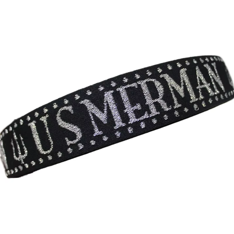Glitter Jacquard Elastic Band For Women Hair Band Lurex Soft Shiny Custom Logo