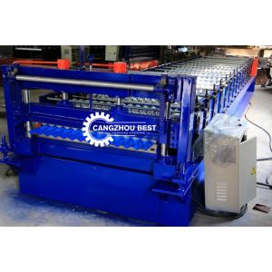 Buy cheap Color Coated Corrugated 400 M Roofing Sheet Roll Forming Machine from wholesalers