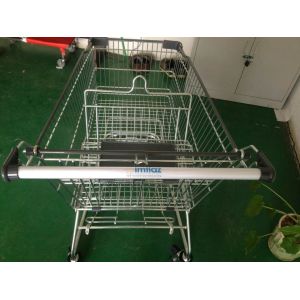 Buy cheap 160L Supermarket Shopping Trolley Zinc Plating With Bottom Moved Rack from wholesalers
