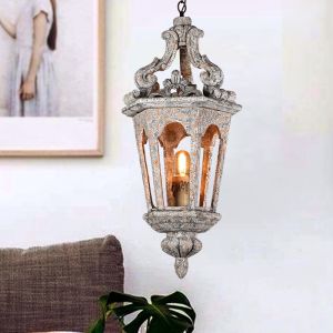 Buy cheap Small Wood lantern hanging chandelier light fixtures (WH-CI-63) from wholesalers