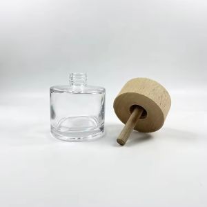 50ml Clear Glass Diffuser Bottles with Wooden Cap Perfume Luxpry Glass Bottles
