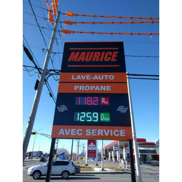 oil price sign for gas station led pump top sign gas changer led pump topper gas price display