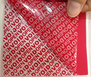 Buy cheap PET Film Material Self Adhesive Security Labels Red Security Tape product