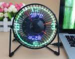 Buy cheap 6 inch USB Mini desk Fan with clock and double temperature LED display from wholesalers