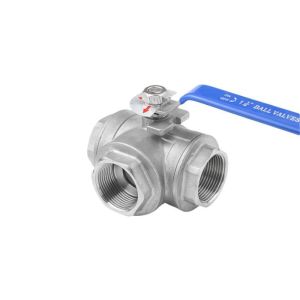 Buy cheap Structure Tee Type Three Way Ball Valve Threaded End CF8/CF8m Long-Lasting Performance from wholesalers