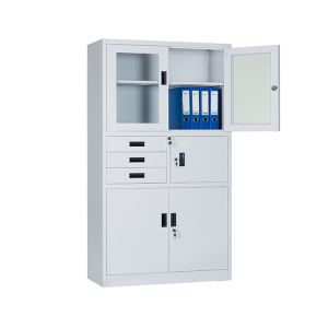 Bedroom Wardrobe Sturdy Portable Glass Door Filing Cabinet