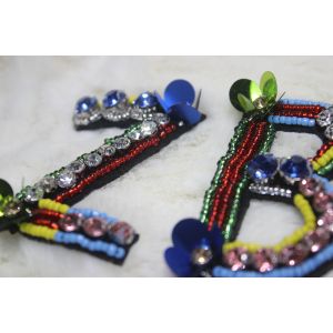 Buy cheap Letter patches Glass strass beads with sequins handmade patches from wholesalers