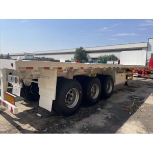 Buy cheap CIMC 3 Axles Or Customization with 3mm 4mm Grain Plate Platform 20ft 40ft Container All Kind Of Cargo Flatbed Truck Semi Trailer from wholesalers