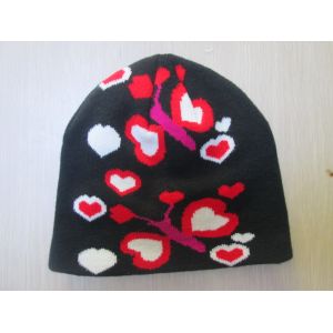 Buy cheap Acrylic Hat for Children--Classic Style with Flowers--Outside and Winter--Jacquard Hat from wholesalers