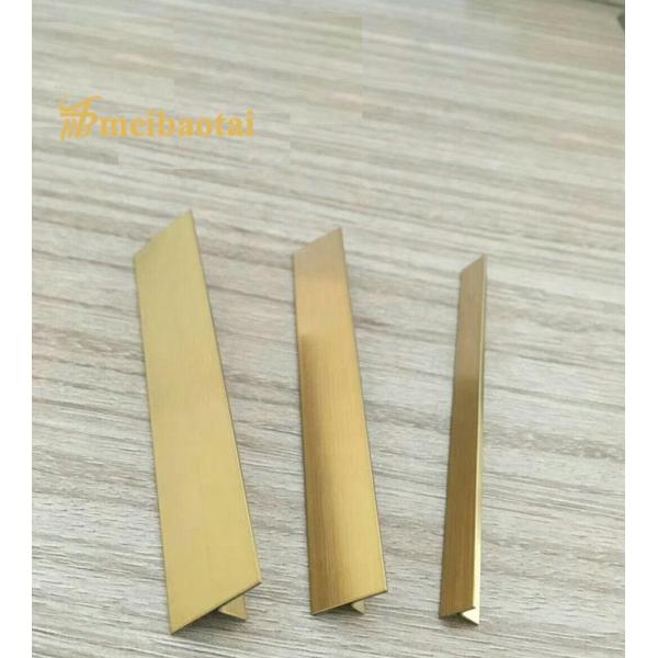 Quality Golden Coated Stainless Steel Tile Trim POSCO Material T Shape for sale