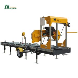 Buy cheap Electric Start Portable Sawmill 18HP Gasoline Band Saw with Trailer Precision Wood Cutting from wholesalers