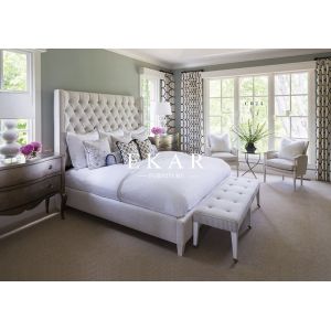 Buy cheap Headboard Upholstered Latest Wooden Design King Size Bed from wholesalers