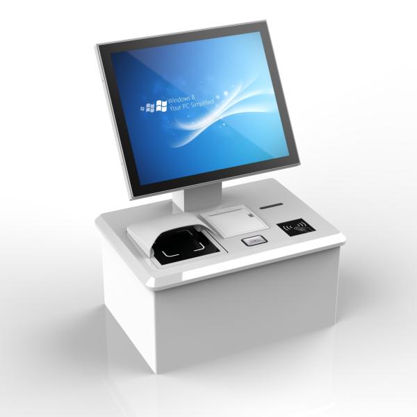Windows Android Linux OS Check In Kiosk With Cash Coin Accepter Dispenser For