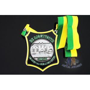 Nicekl Plating Soft Enamel Medals , Die Strucking Custom Medallions With Cord