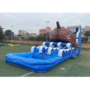 Buy cheap PirateShip Theme CMYK Inflatable Water Slide With Pool from wholesalers