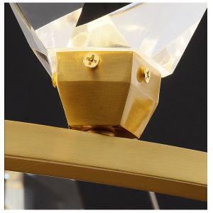 Modern Circle Rectangle Chandelier Lighting Living Dining Room Diamond Crystal