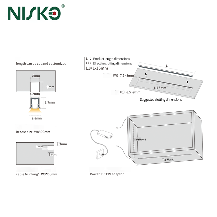 Buy cheap Mini Aluminum Extrusions Light Strip Recessed Linear Led Cabinet Wall Lamp For Home Use from wholesalers