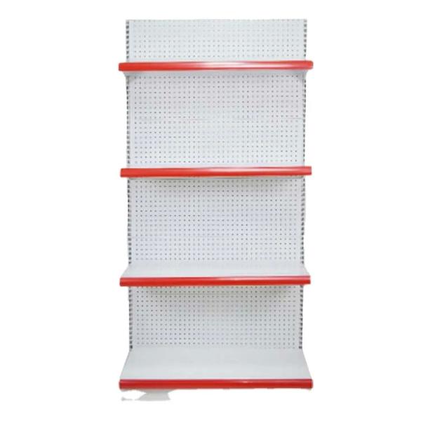 Quality Milk White Gondola Display Rack Single Sided Medium Duty Shelves for sale