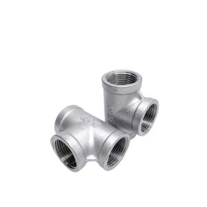 Stainless Steel 304 Pipe Fitting Forging Thread Equal Tees Customizable and