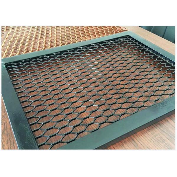 Quality 2.5mm Thickness Expanded Diamond Mesh Metal Fence With Painting With Frame for sale