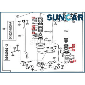 Buy cheap 210 John Deere Hydraulic Seal Kit 4661594 Dipper Stick Arm Cylinder Repair Sealing Kit from wholesalers