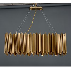Buy cheap Luxury modern chandelier for dining room brushed gold stainless steel rectangle chandelier(WH-MI-311) from wholesalers