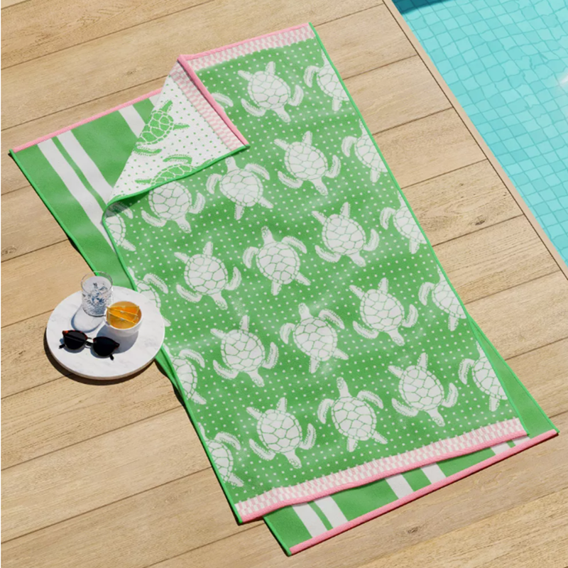Ultra-Soft Cotton Velour Beach Towel Set with Quick-Dry Performance and Marine