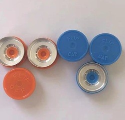 Buy cheap ISO9001 Blue Orange Medicine Vial Cap With Rubber Stopper from wholesalers