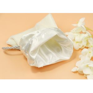 Buy cheap White Color Small Flannel Velvet Gift Pouch With Drawstring Ropes With Metal Buckle from wholesalers
