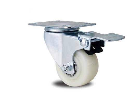 medium duty 3 inch white PP caster with brake, 5" swivel PP caster brake,3 inch