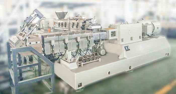 Buy cheap TSR Series Reactive Twin Screw Compounding Extruder High Efficiency Stable Working from wholesalers