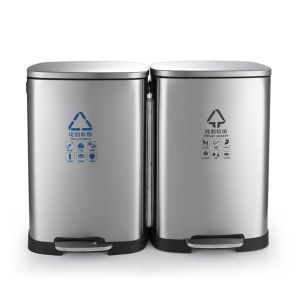 Smudge Proof 26.4 Gallon Dual Compartment Stainless Steel Trash Can