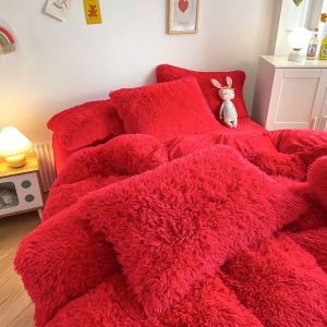 Buy cheap Plain Dyed Modern Solid Color Mink Velvet Four-piece Set Winter Plush Warm Bedding Set from wholesalers