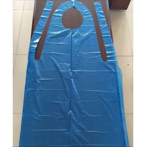 Buy cheap Blue Disposable Biodegradable Aprons Plastic Waterproof Aprons Custom Logo product