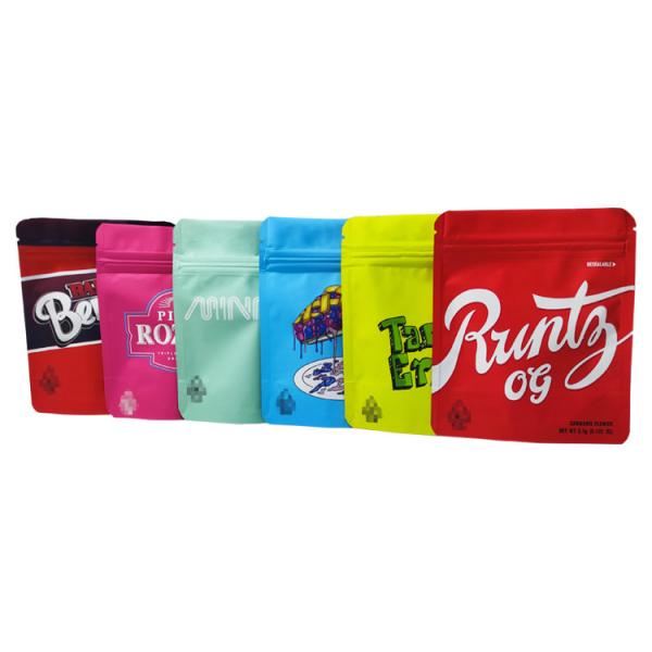 Buy cheap Custom Resealable Smell Proof Edible Packaging Pouch Soft Touch Child Resistant Mylar Bags from wholesalers