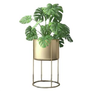 Luxury gold indoor small flower pot with stand removable