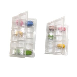 6 Pack Custom Macaron Clear Tray Recyclable Plastic Chocolate Tray