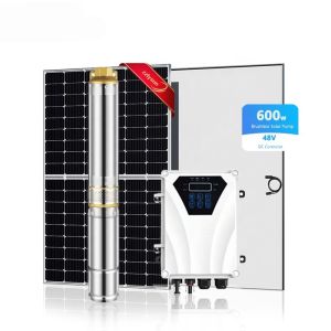 Buy cheap Wholesale cheap price deep well complete set submersible solar power  48V 600W water irrigation pump with panel from wholesalers