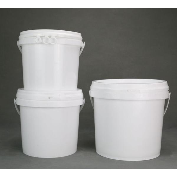 Buy cheap Customizable Plastic Food Bucket With Handle White Round Shape from wholesalers