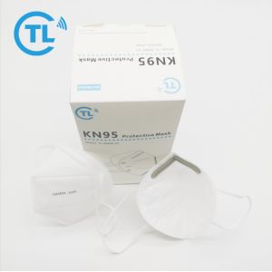 3D Vertical Folding White FFP2 CE Mouth Breathing Protection Nose Dust Face Mask